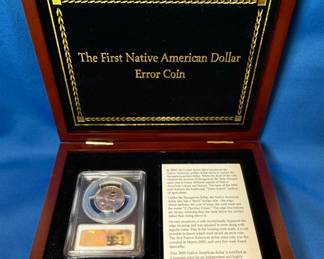2009 Native American Dollar Missing Edge Lettering Error Coin PCGS MS65
