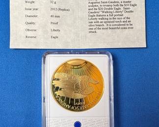 American Mint 24k Gold Layered 1933 Double Eagle Replica