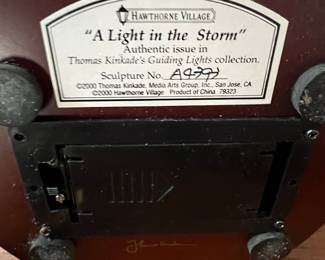 Hawthorne Village Thomas Kinkade A Light in the Storm Sculpture