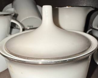 Rosenthal "Kontrollstelle" White and Silver Rim Coffee/Dessert Set