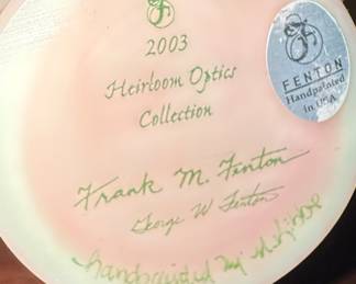 Fenton Burmese Diamond Optic Collection Basket