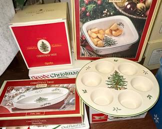 Spode Christmas Tree Collection - Deviled Egg Platter and Oval Dish