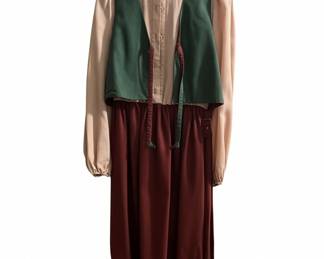 Vintage Style Dress and Vest Set