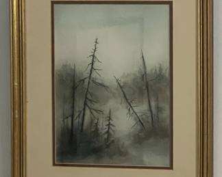 Misty Forest Landscape Wall Art