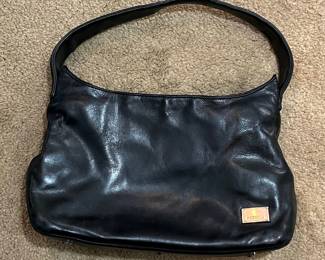 Perlina New York Black Leather Shoulder Bag