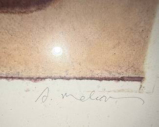 S. Melion Signed 'Roses and Greens' Print