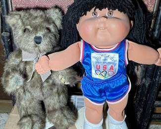 1996 Cabbage Patch Kids Olympikids African American Doll with Teddy Bear