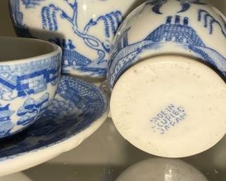 Blue Willow Style Miniature Tea Set