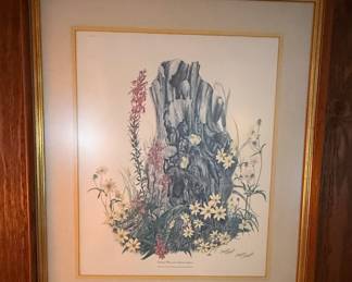 Maryrose Wampler "Cardinal Flower and Tickseed-sunflower" Signed Botanical Print