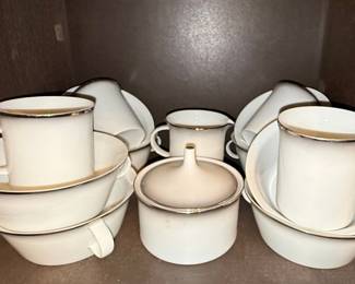 Rosenthal "Kontrollstelle" White and Silver Rim Coffee/Dessert Set