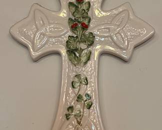 Belleek Style Ceramic Cross