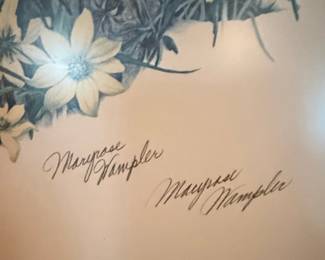 Maryrose Wampler "Cardinal Flower and Tickseed-sunflower" Signed Botanical Print
