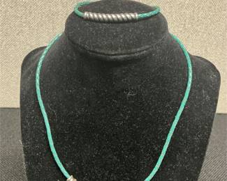 corded leather and matching set jewelry