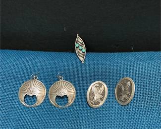 Lot # : 61 - Sterling Silver Earrings and Ring
