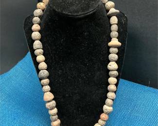 Lot # : 58 - Etched Clay Bead Sphere Necklace