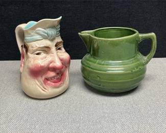 Lot # : 49 - Antique Sarreguemines Majolica Face Pitcher