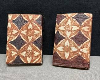 Lot # : 33 - 2 Polynesian Bark Covered Vintage Books