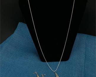 Lot # : 62 - Silver Necklace and Earrings