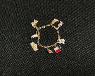 Lot # : 188 - Golden Texas Charm Bracelet
