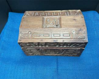 Lot # : 54 - Vintage Carved Wooden Box