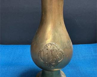 Lot # : 38 - Heavy Vintage Ecclesiastical Brass Altar Vase