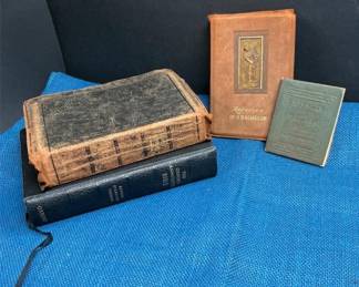 Lot # : 35 - Four Old Books including two Bibles