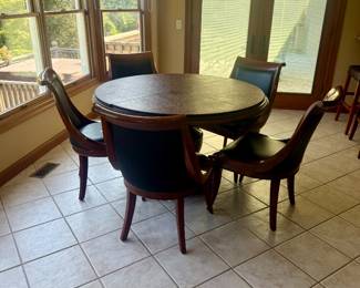 Vintage 2003 The Bombay Company 7-Piece Dining Set – Round Pedestal Table & 6 Regency Barrel Chairs- $750