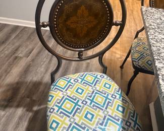 Set of 6 Powell Metal Medallion-Back Kitchen / Dining Chairs - $300