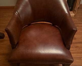 Hooker Furniture Kinsey Desk & Joker Leather Chair — $1,000 for Both High-end Hooker Furniture set in excellent condition. Genuine top-grain leather chair. Desk: 60”W × 30”D × 30”H — $500 Chair: 25.5”W × 28”D × 34”H — $600 Buy both: $1,000