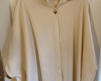 Amanda Smith Cream Fleece Cape with Gold Hardware  Sold ASIS..