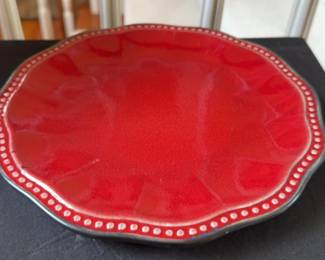 Sold Indiv. 9” Roscher & Co Hobnail Red Salad Plate
