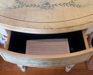 35”x15x30” Vintage Hand-Painted Shabby Chic Side Table