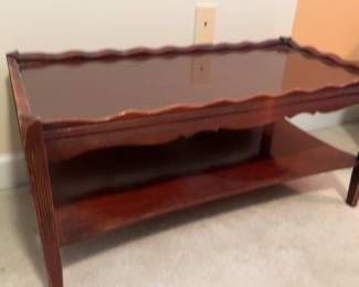 37”x17”x15” Vintage Scalloped Edge Mahogany Coffee Table From Gravely Novelty Furniture