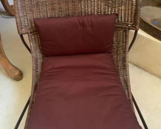33”x23” Vintage rattan and steel wire armchairs Frederick Weinberg Style