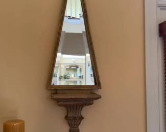 40”x12” Ethan Allen gold French regency Hanging Wall Mirror Shelf