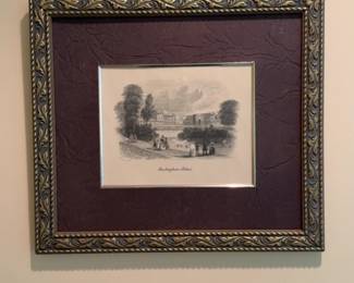 18”x16” Framed Buckingham Palace Engraving Art Print