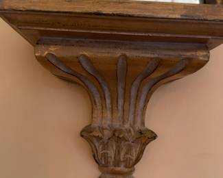 40”x12” Ethan Allen gold French regency Hanging Wall Mirror Shelf