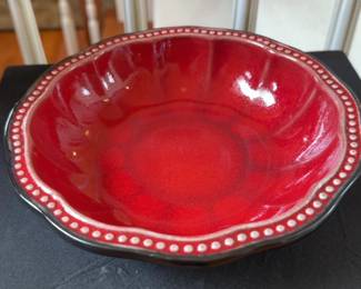 Sold Indiv. 8” Roscher & Co Hobnail Red Soup/Cereal Bowl