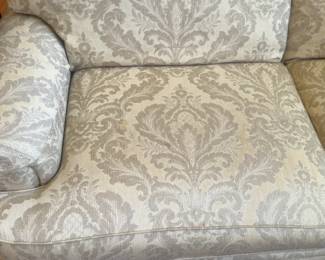 94”x43”x36” Bassett Elegant Floral Damask Loveseat with Coordinating Pillows
