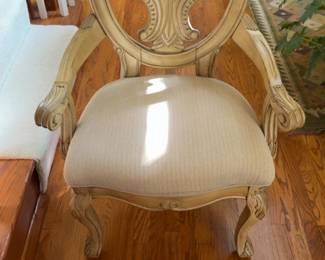 Sold Indiv. 25”x21”x42 Elegant Neoclassical Style Ornate Carved Wood Armchair