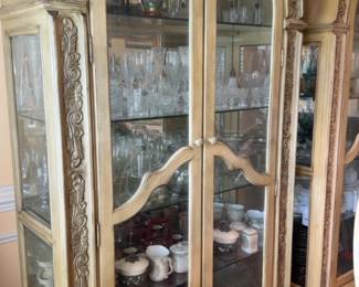 Sold Indiv. 47”x87”17” Ornate French Country Arched China Cabinet