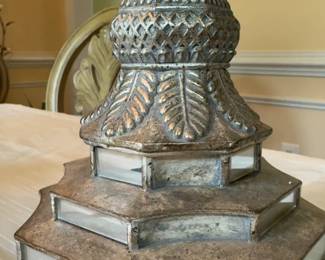 22” Mirrored Decorative Pillar Candle Holder