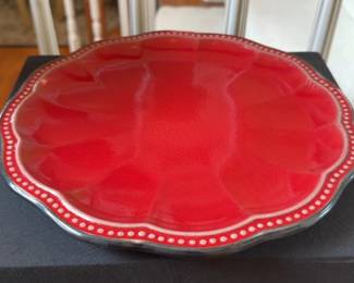 Sold Indiv. 11” Roscher & Co. Hobnail Red Dinner Plate.