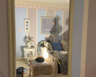 22”x34” Rustic Distressed Wood Framed Wall Mirror