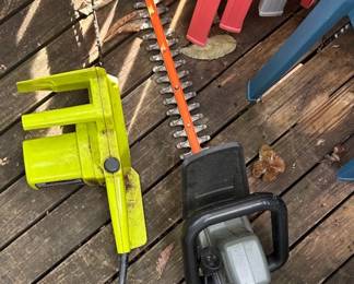 Electric chainsaw and hedge trimmer
