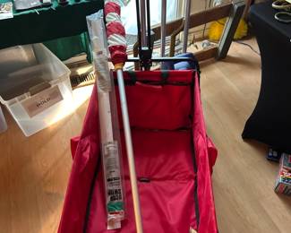American flag and foldable cart