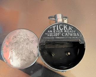 Vintage Houghton Ticka Waistcoat Pocket Watch Camera Case