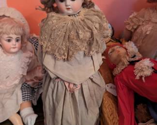 French Bebe Jumeau Porcelain Dolls with Origianal Clothing