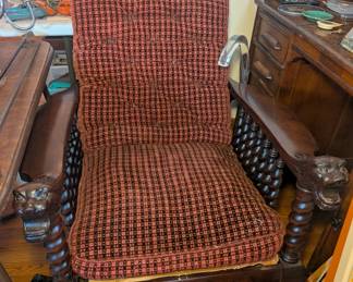 Antique Victorian Lion Head Chair