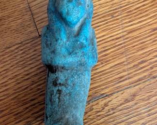 Ancient Egyptian Turquoise Glazed Faience Ushabti Figurine